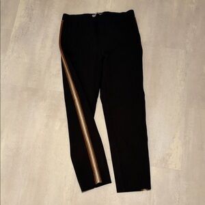 Stylish Black Pants with Tan Stripe